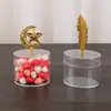 Caixa de Doces para Casamento Europeu Decoração Estrela Lua Pagode Caixa de Plástico PS Armazenamento de Remédios Embalagem Redonda Galvanizada