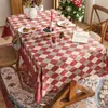 Mantel de Año Nuevo, mantel festivo rojo de Navidad, mantel de ambiente, mantel de comedor, par de manteles, mantel decorativo de estilo navideño.