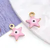 Acero Inoxidable que Conserva el Color Agujero Único Estrella de Cinco Puntas Ojo que Gotea Aceite Estrella Colgante Colgante Pulsera DIY Collar Accesorios de Joyería