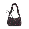 Bolsa Casual de Primavera 2026 para Mulheres, Bolsa de Ombro com Florzinha Fofa, Bolsa de Braço da Moda Estilo Coreano, Bolsa de Mão Texturizada Vintage
