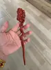 Grampo de Cabelo de Sândalo Vermelho Folha Estilo Moderno Antigo Grampo de Cabelo Disco de Madeira Grampo para Segurar Cabelo Novo Estilo Chinês Grampo de Cabelo Polido Feito à Mão