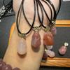 Colgante valiente de ágata fuente de sal carmesí con hebilla de cuerda de cuero chapado en oro cobre Accesorios DIY fabricantes de accesorios para pulseras al por mayor