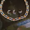 Collar Estilo Nuevo con Incrustación de Piedra Estilo Turco y Patrón de Hierba Tang, Set de Joyería Personalizado de Moda Unisex Vintage