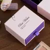 Caixa de armazenamento de joias retrátil Kapok rosa e roxo em estoque, caixa de presente para brincos, colares, pulseiras, anéis e caixa de embalagem para joias