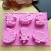 Al por mayor en stock Molde de silicona para pastel de los 12 signos del zodíaco de 6 piezas Molde para jabón de chocolate Molde para gelatina Molde para yeso de aromaterapia Dibujos animados