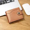 Comércio Exterior Moda Masculina Carteira Curta Fecho de Sucção Carteira Macia Couro Aberta Carteira de Negócios Porta Cartão Bancário Venda por Atacado