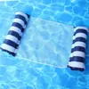 Balsa flotante inflable transfronteriza modelo nuevo hamaca para piscina balsa flotante plegable a rayas cama flotante inflable con red sillón flotante