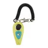 Artículos para mascotas populares transfronterizos: clicker de dos colores 2 en 1, clicker para entrenamiento de mascotas, dispositivo de entrenamiento portátil, silbato para perros al por mayor