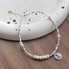 Pulseira de pérola da sorte de prata esterlina S925 quebrada, pulseira feminina de nicho, pulseira leve de luxo para namoradas, pulseira de alta qualidade