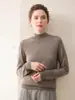 Lavável à máquina, mantém a forma~ Malha fina, gola alta, suéter 100% lã para mulheres, top ultra fino de Merino, suéter de base