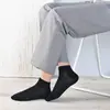 Calcetines de Barco de Seda Silunqi 8381 para Hombre Verano Nuevos Color Sólido Casual Ultra-Delgados de Malla Transpirable Calcetines para Pies Anti-Olor para Hombres