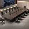 Mobiliário de Escritório Mesa de Conferência Grande Mesa Longa Mesa de Escritório Simples Moderna Mesa Retangular para Sala de Conferência Combinação de Mesa e Cadeira Cantos Arredondados