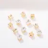 Banhado a Cobre KC Micro-Pavimentado Zircônia Geométrico Garra Broca Acessórios de Joalheria Materiais Banhado a Ouro Zircônia de Conservação de Cor Brocas para Nail Art