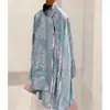 Nova Camisa Jacquard Azul Lago Estilo Chinês com Gola Diagonal de Acetato para Mulheres, Coleção Primavera 2026, Estilo Nacional de Alto Padrão com Elegância Única