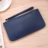 Cartera larga de estilo coreano con contraste de colores y cara suave, moderna, de gran capacidad, de doble capa, para teléfono móvil, monedero de mano, bolso pequeño