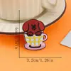 Patch Bordado de Cachorro em Xícara de Chá Desenho Animado, Patch Bordado Fofo, Patch Autoadesivo para Passar a Ferro, Decoração de Fita, Acessórios de Bordado