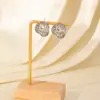 Pendientes de Círculo de Viento Metálico Transfronterizos con Flor Irregular, Lujo Ligero, Moda de Gama Alta, Pendientes Exquisitos, Venta al por Mayor para Mujeres