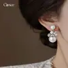 Brincos de Flor de Zircônia Pérola Barroco Francês, Luxo Acessível e Presilhas de Orelha de Alta Qualidade para Mulheres Sem Piercing, Brincos Delicados e Elegantes