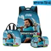 Mochila Escolar 3D de Filme Novo Mochila Lancheira Estojo Conjunto de Três Peças