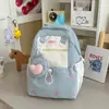 Mochila escolar de gran capacidad para estudiantes universitarias, mochila de nailon estilo coreano para el campus, mochila linda y dulce para niñas, adecuada para estudiantes de secundaria y preparatoria
