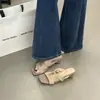 Sandálias de verão femininas Chuyuji estilo coreano, planas, com abertura nos dedos, respiráveis, casuais, para uso externo, com tiras, modernas e frescas