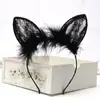 Diadema con orejas de gato y encaje para mujer, pinza para el pelo con orejas de conejo, accesorio sencillo para el cabello de celebridades de Internet.