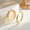 Pendientes de Aro de Metal Multicapa Estilo Europeo y Americano, Estilo Minimalista de Alta Gama, Pendientes Únicos y Elegantes, Pendientes Simples y Elegantes para Mujer