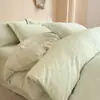 Juego de Cuatro Piezas de Terciopelo de Leche Engrosado Grado A Color Púrpura Taro con Funda Nórdica de Forro Polar de Coral Estampado Tridimensional por Ambos Lados para Ropa de Cama de Otoño e Invierno