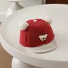 Gorro para Bebé para Otoño e Invierno, Lindo Gorro de Pana con Pompón y Pico de Pato, Gorra de Béisbol Súper Adorable y Cálida para Niños y Niñas