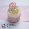 Bolo de Aniversário Borboleta de Creme 3D DIY Cola de Creme Capa de Celular Chaveiro Comida em Miniatura Brinquedo Ornamento Resina Lote