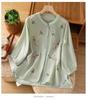 Camisa de Algodão Bordada para Mulheres, Verão Leve de Cinco Quartos, Novo Estilo Chinês, Linda e Rejuvenescedora Blusa de Algodão e Linho