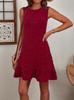 Comercio Exterior Transfronterizo Europeo y Americano Verano Nuevo Amazon Explosiones Encaje Sin Mangas Color Sólido Vestido Casual Elegante Ropa de Mujer