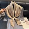 Moda Cuello Blanco Primavera y Otoño Delgado Seda Camelia Bufanda de Seda de Alta Gama Bufanda Regalo para Mujer Vintage Bufanda de Algodón Tencel