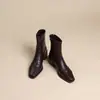 Botas de tornozelo retrô estilo coreano para mulheres, nova coleção de outono 2026, elegantes botas de couro de bico fino, botas de salto alto versáteis com salto grosso e cano fino