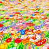 Algodón Puro 40 Hilos Estampado Digital Bola de Sopa Salsa Algodón Puro Tela Estampada de Dibujos Animados Vestido Ropa para Niños Ropa para el Hogar para Mujer Tela