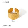 Anillo Personalizado de Acero de Titanio en Forma de C Versión Ancha Europea y Americana Moda Grabado en Relieve Anillo Exagerado con Abertura Acero Inoxidable 18K Joyería de Mano al Por Mayor