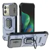 Adequado para Redmi 17, Capa de Celular Anel Urso de Batalha, Capa de Celular Anti-queda com Janela Deslizante para Redmi 17