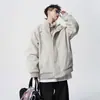 Chaqueta de Lana Falsa de Dos Piezas de Marca de Moda para Hombre Primavera Pesada Streetwear Alto Ropa de Pareja Acolchada de Algodón Chaqueta Holgada Estilo Americano Relleno Grueso Abrigo Acolchado de Algodón