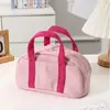 Amazon Transfronterizo Color Sólido Simple Multifuncional Terciopelo Bolso Tote Pequeño Estuche para Lápices Gran Capacidad Pana Resistente a Manchas Bolsa de Almacenamiento
