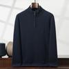 Suéter de Cachemira Grueso y Pesado Nuevo para Otoño e Invierno, Cuello Semi Alto de Lana con Media Cremallera, Camiseta Básica, Top de Punto Cálido para Hombre