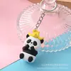 Novo Chaveiro de Borracha Macia Panda Desenho Animado Pingente de Boneca Fofa Presente para Estudante Atacado Decoração de Carro