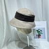 Sombrero de Pescador de Lana de Color Contrastante Simple Estilo Japonés para Mujer Otoño e Invierno Liso Casual Combinable para Todo Sombrero de Cubeta Protector Solar Sombrero Cálido de Moda