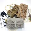 Bolso de Noche Nuevo Estilo Lazo con Pedrería Bolso de Noche Transfronterizo en Stock Fábrica de Carteras de Mano Bolso de Cadena para Mujer Bajo el Brazo