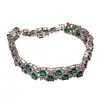 Pulseira Europeia e Americana Transfronteiriça com Fivela de Flor Dupla de Zircônia, Pulseira de Luxo Leve de Alta Qualidade, Joias de Moda de Nicho com Temperamento para Mulheres