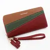 Nova carteira longa feminina três cores parquet zíper bolsa clutch puxador único bolsa para celular porta-moedas fabricantes atacado