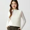 Baicai Rong 2026 Otoño Nuevo Retro Cuello en V Esponjoso Cómodo Lana Tejido de Punto Trenzado Chaleco Holgado Sin Mangas