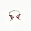 Anillo Único con Forma de Ala de Mariposa para Mujer, Anillo Abierto Ajustable de Esmalte Colorido, Accesorio Sencillo y Versátil para Mujer
