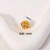 Cuentas redondas huecas de oro arena con agujeros pasantes, cuentas de pino verde, pulsera tejida a mano DIY, collar de cuentas sueltas con cuentas, accesorios de joyería