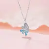 Diseño Original Serie Mariposa Soñadora Collar de Mariposa con Cinta para Mujer, Cadena de Clavícula con Lazo de Moda y Versátil Tendencia