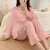 Conjunto de Pijama Jacquard Estampado de Leopardo de Seda Sintética Nuevo para Primavera y Otoño para Mujer, Manga Larga, Pantalón Largo, Conjunto de Ropa de Casa tipo Cárdigan Lujoso y Sencillo